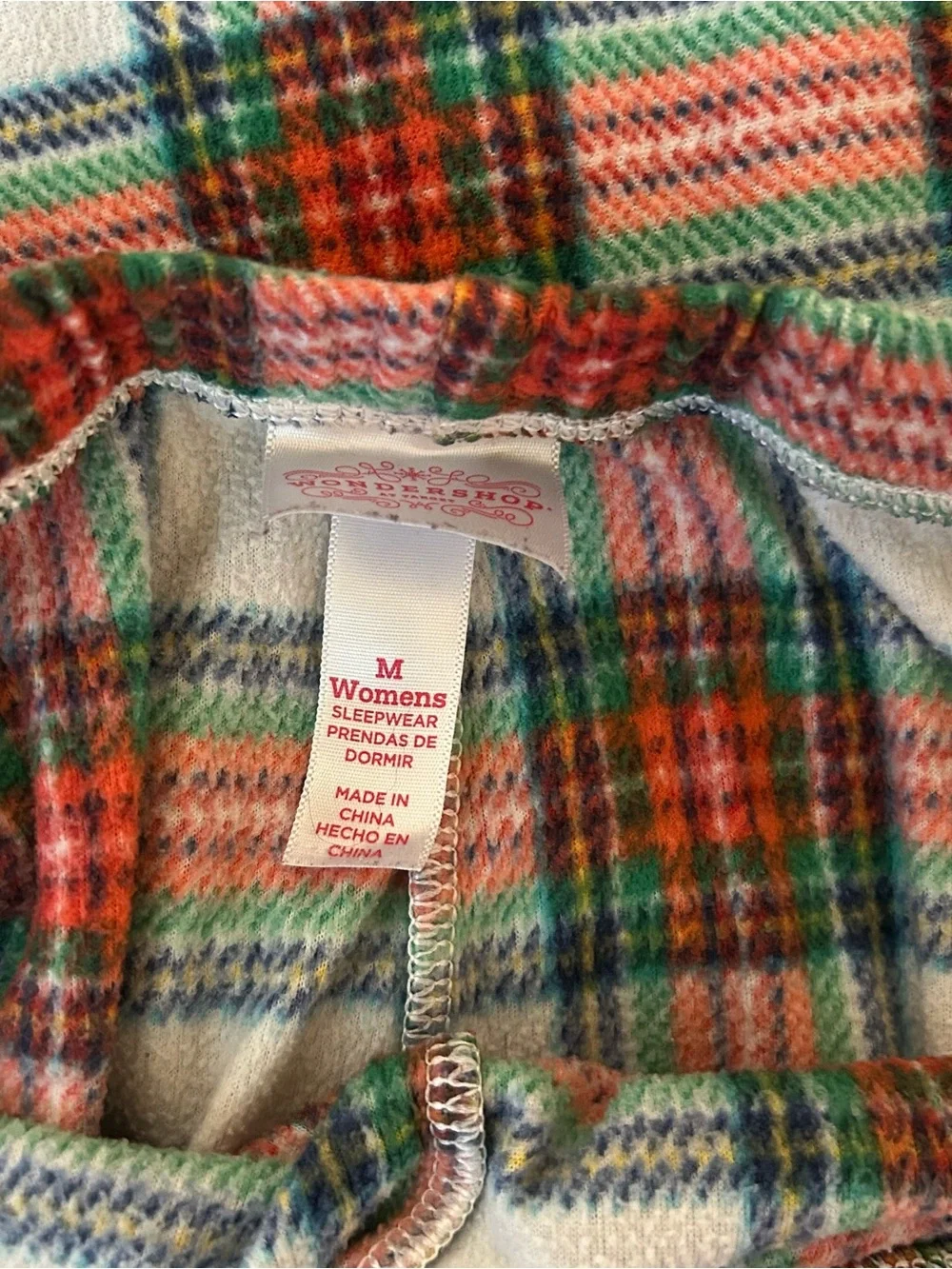 Target Plaid Cotton Pajama Pants in White, Red, Green - Picture 2 of 2